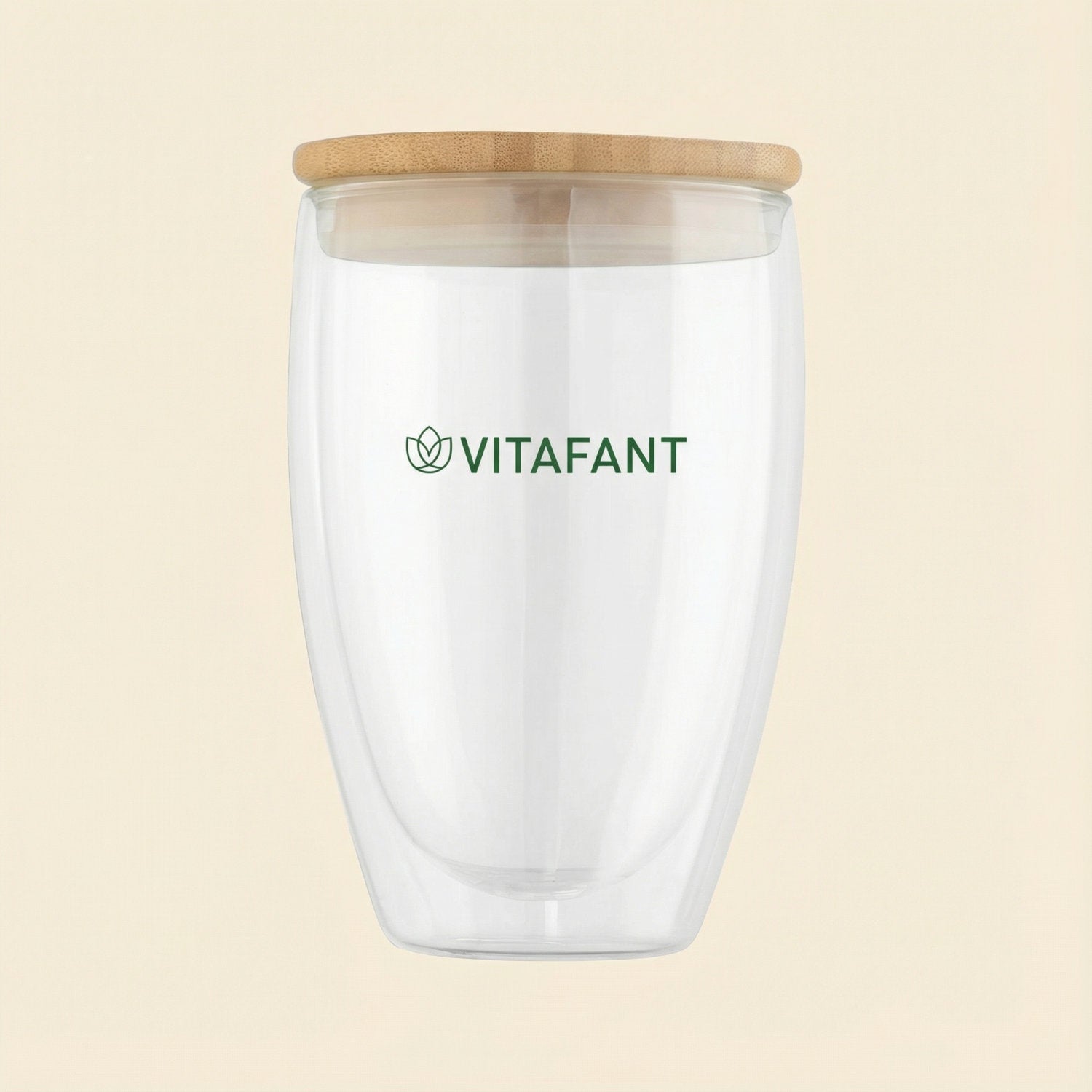 Doppelwandiges Glas + Bambus Deckel – Vitafant