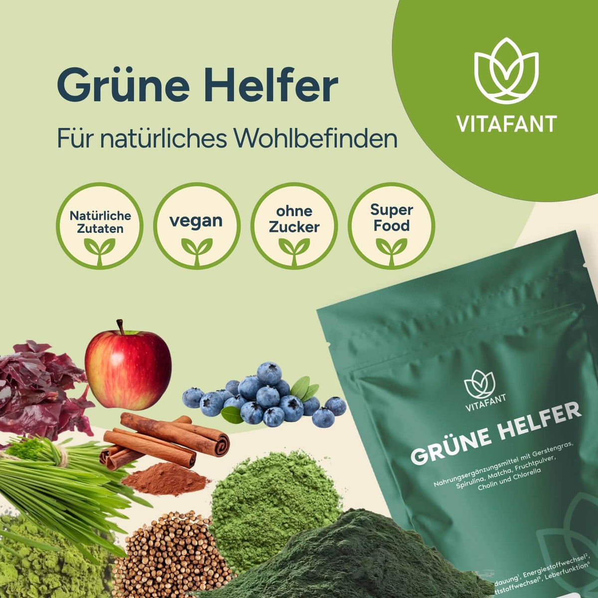 Halfe Grüne Helfer Pulver | VITAFANT – Vitafant