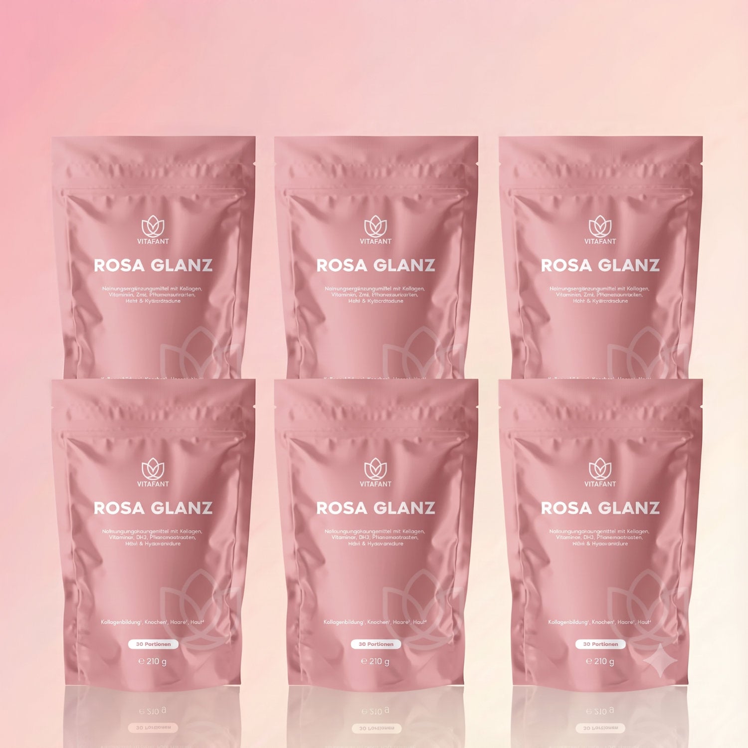 Rosa Glanz 6er Pack