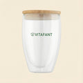 Doppelwandiges Glas + Bambus Deckel